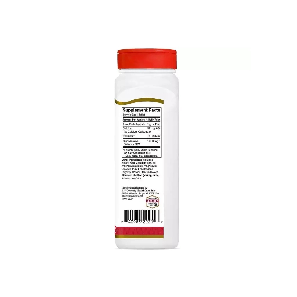 Вітамінно-мінеральний комплекс 21st Century Глюкозамін, 1000 мг, Glucosamine Relief, 120 таблеток (CEN22215) - зображення 2