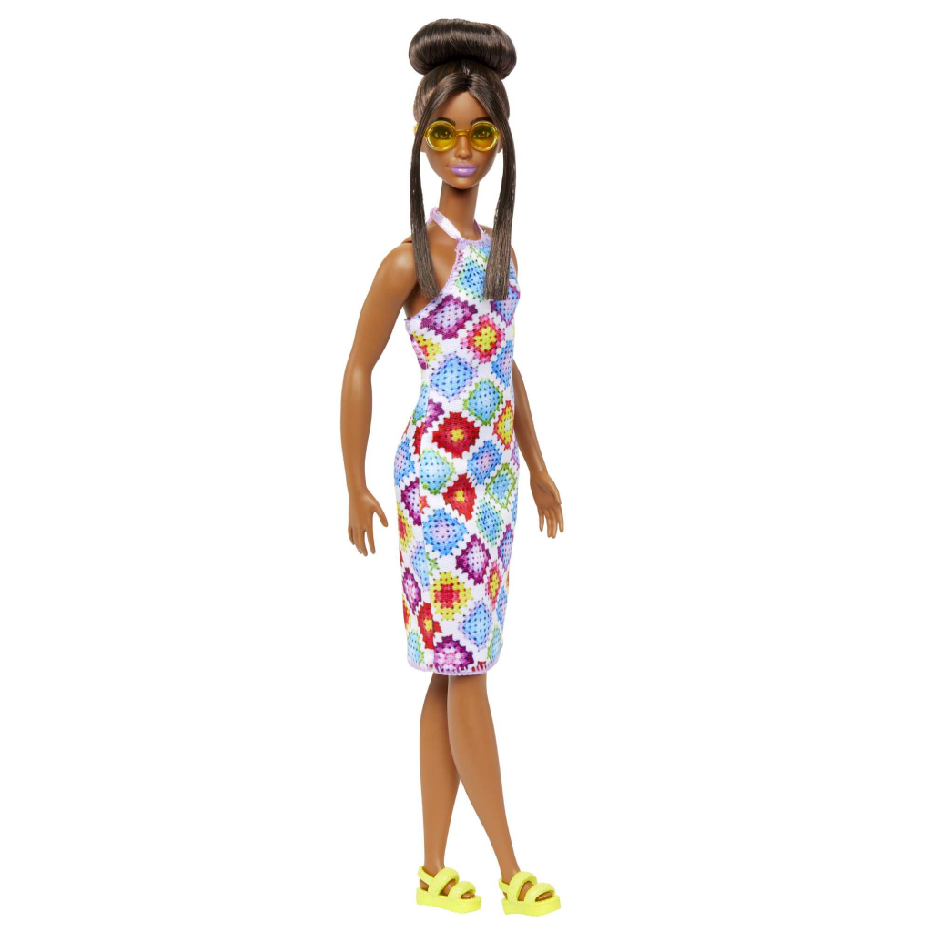 Лялька Barbie Fashionistas в сукні з візерунком у ромб (HJT07) - зображення 1