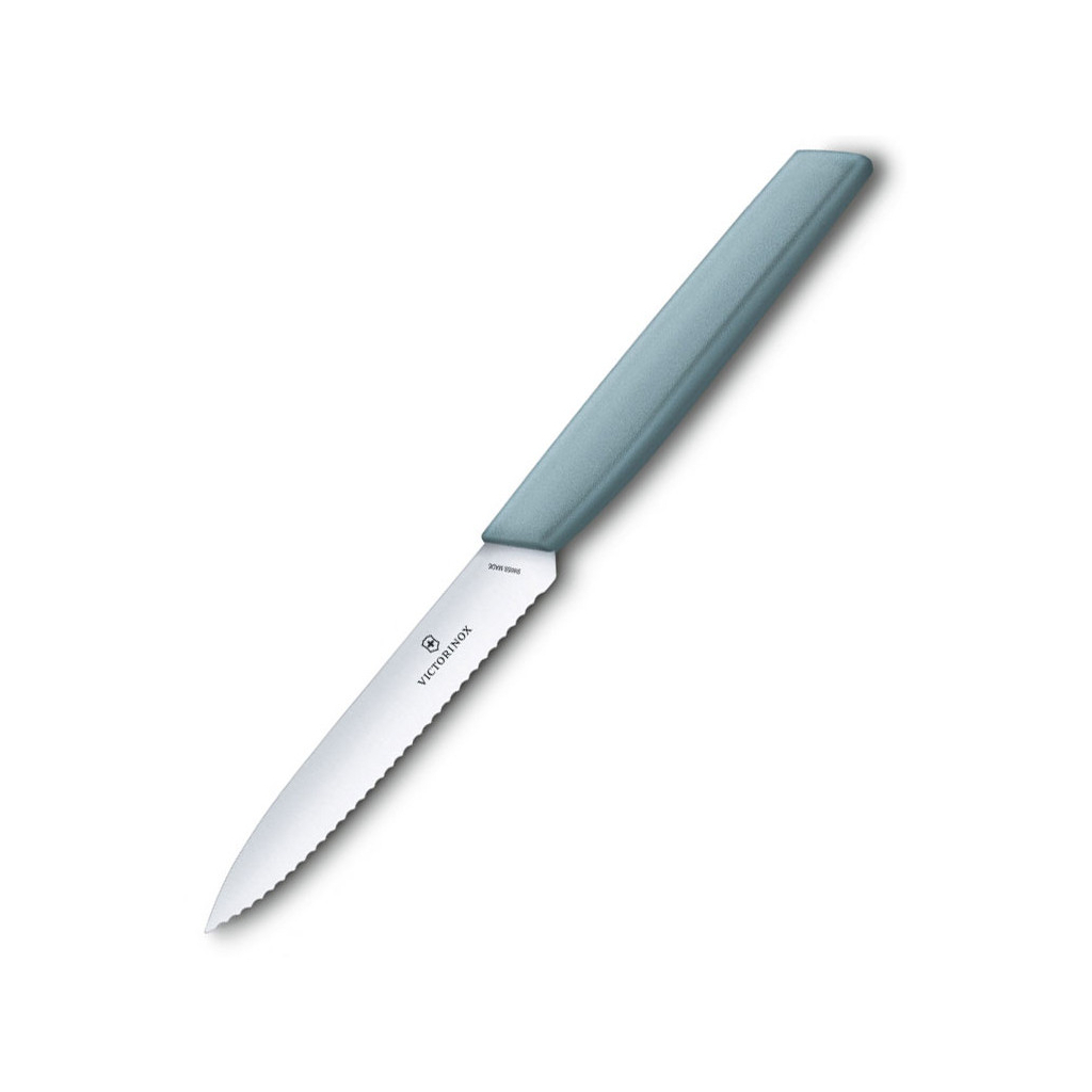 Кухонний ніж Victorinox Swiss Modern Paring Serrate 10см Blue (6.9006.10W21) - зображення 4