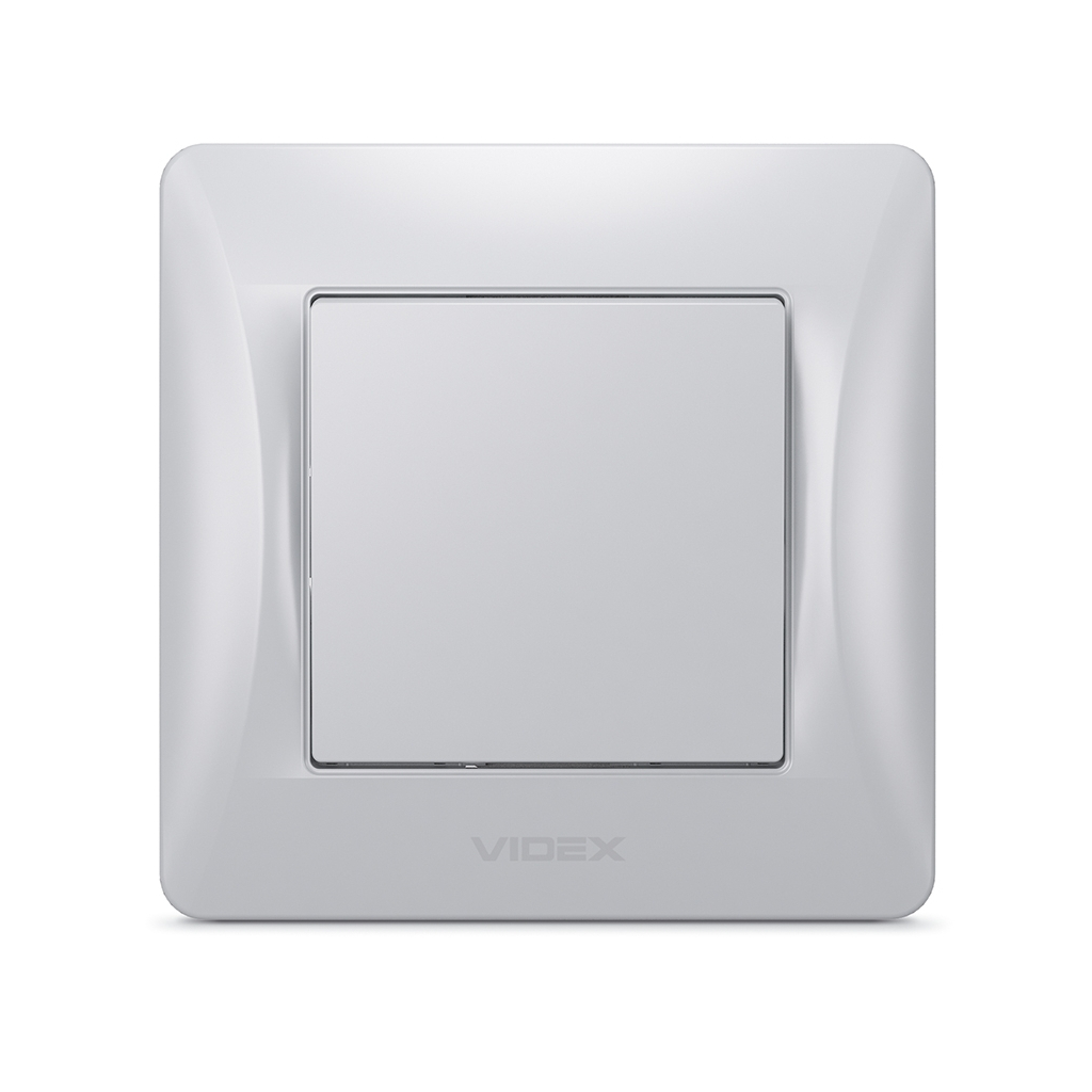 Вимикач Videx BINERA 1кл срібний шовк (VF-BNSW1-SS) - изображение 2