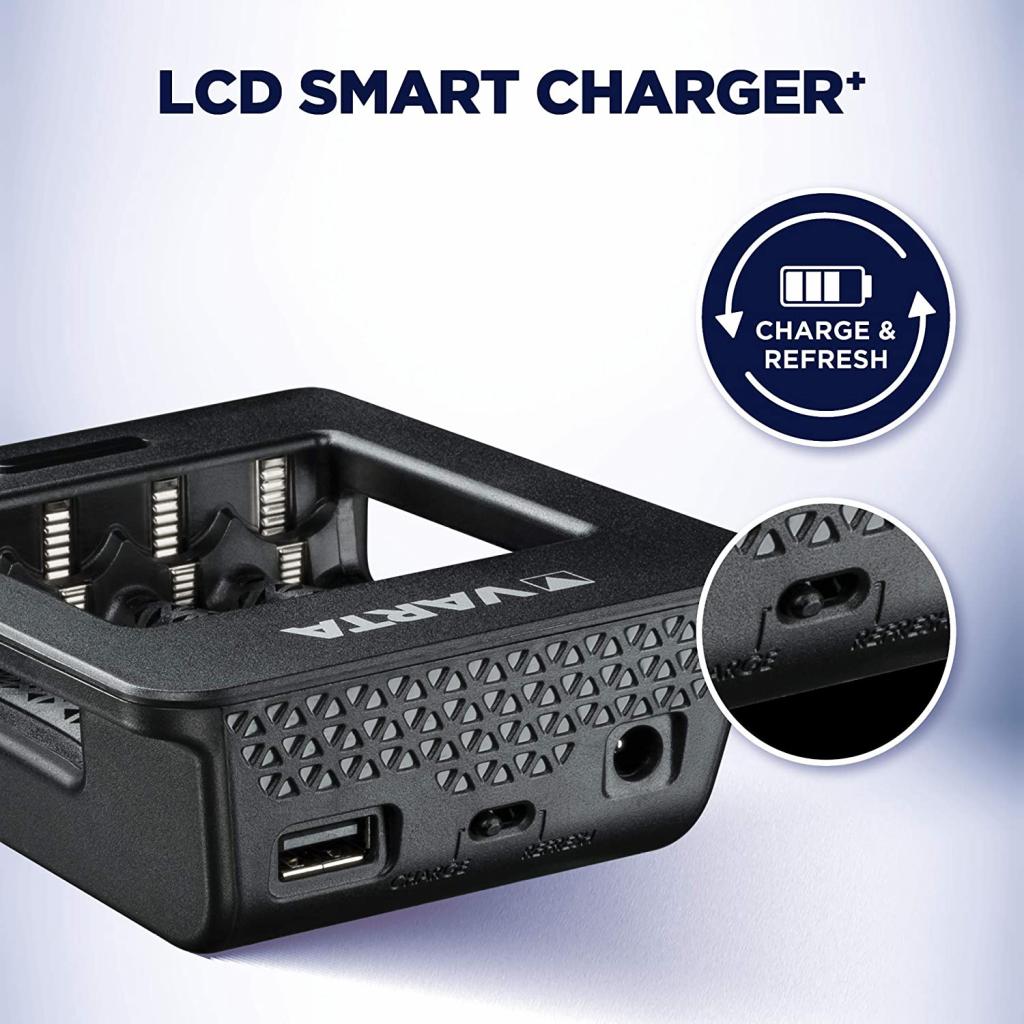 Зарядний пристрій для акумуляторів Varta LCD Smart Plus CHARGER +4*AA 2100 mAh (57684101441) - изображение 6