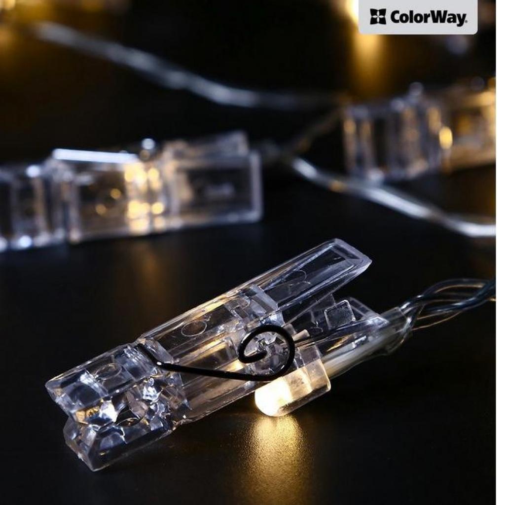 Гірлянда ColorWay 20 LED, 3м, з прищіпками (CW-LCP-20L30B) - зображення 5
