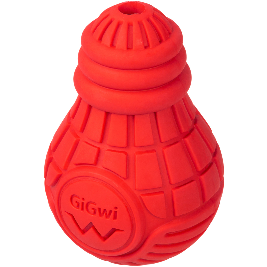 Іграшка для собак GiGwi Bulb Rubber Лампочка гумова М червона (2337) - зображення 1