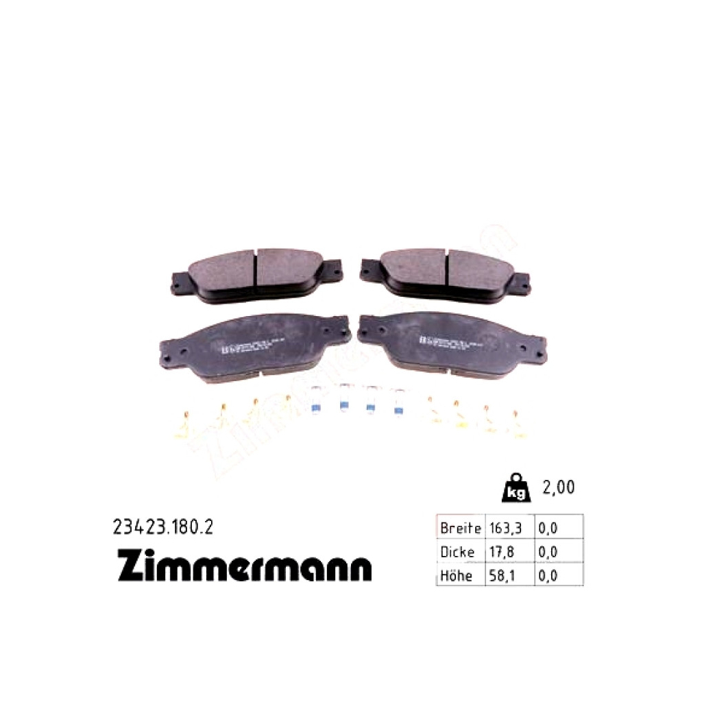 Гальмівні колодки ZIMMERMANN 23423.180.2 - зображення 1