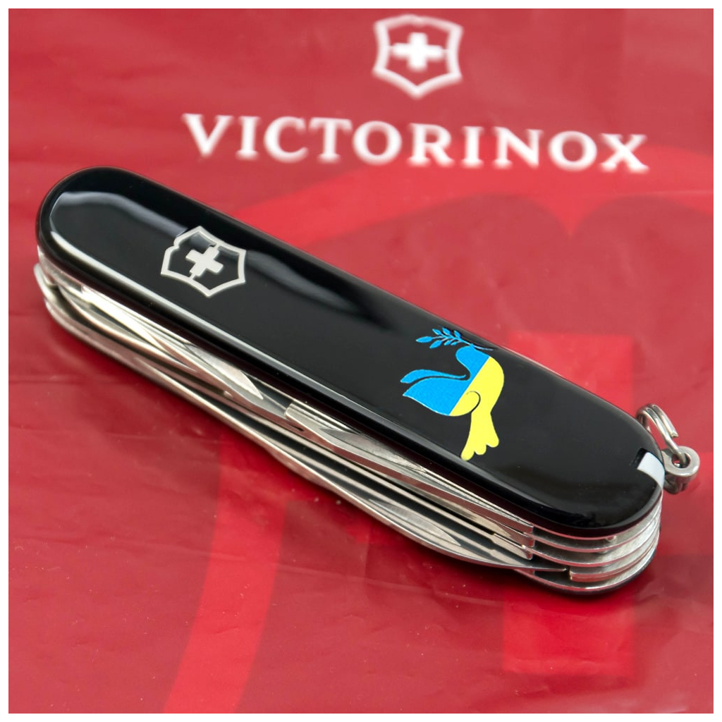 Ніж Victorinox Huntsman Ukraine Black "Голуб Миру Жовто-Блакитний" (1.3713.3_T1036u) - зображення 2