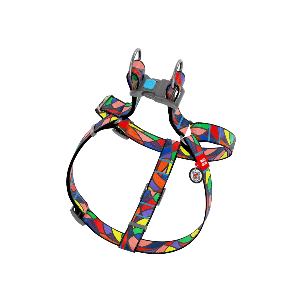 Шлея для собак WAUDOG Nylon з QR паспортом анатомічна "Вітраж" L (4608) - зображення 2