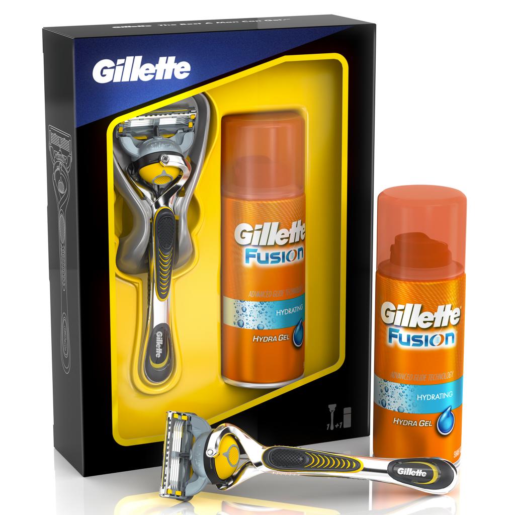 Набір для гоління Gillette Бритва Fusion ProShield + Гель для бритья Hydrating 75 мл (7702018423033) - зображення 3