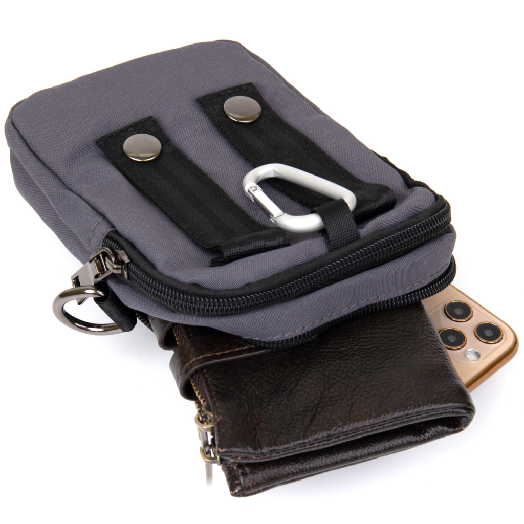 Сумка Vintage На пояс нейлон Сіра (20646) - зображення 7