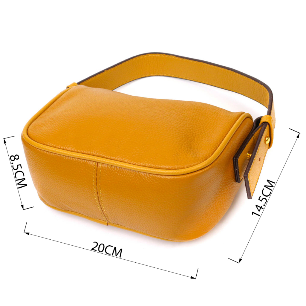 Сумка Vintage На плече крос-боді з натуральної шкіри Жовта (22100) - зображення 3