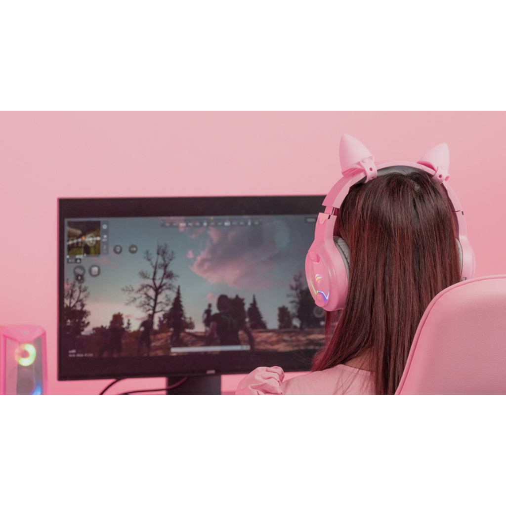 Навушники Havit HV-H2233d Cat Pink - зображення 10