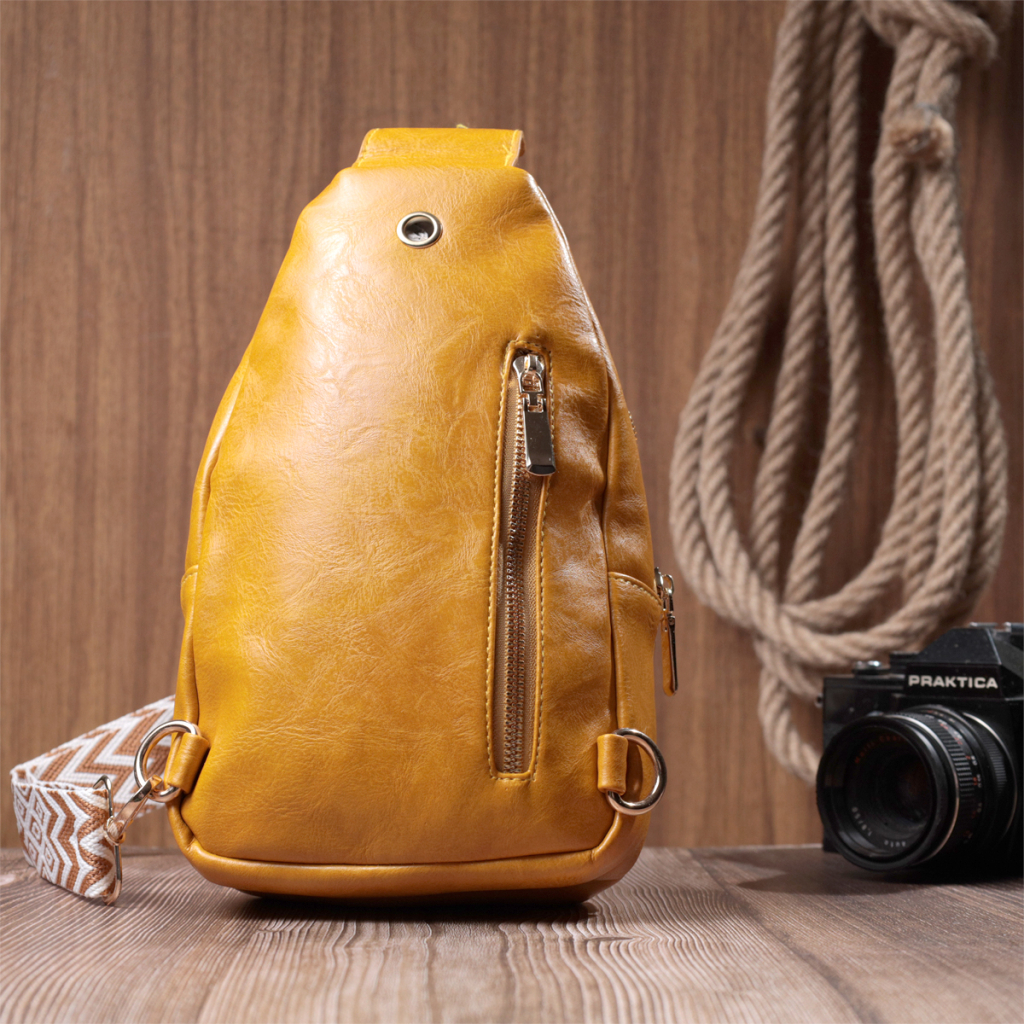 Сумка Vintage З гладкої екошкіри Жовта (22769) - зображення 10