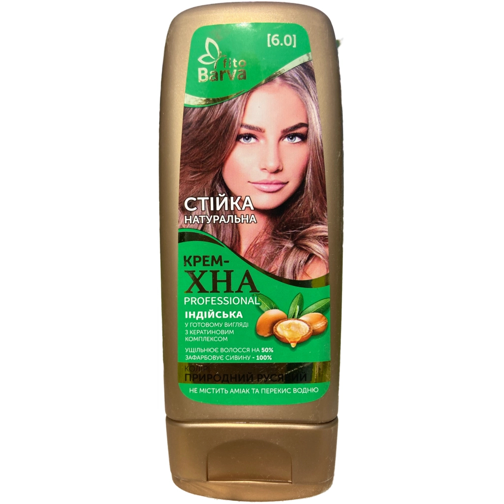 Хна Fito Barva Professional Індійська крем-хна в готовому вигляді 6.0 - Природний русявий 140 мл (4820098542284) - изображение 1