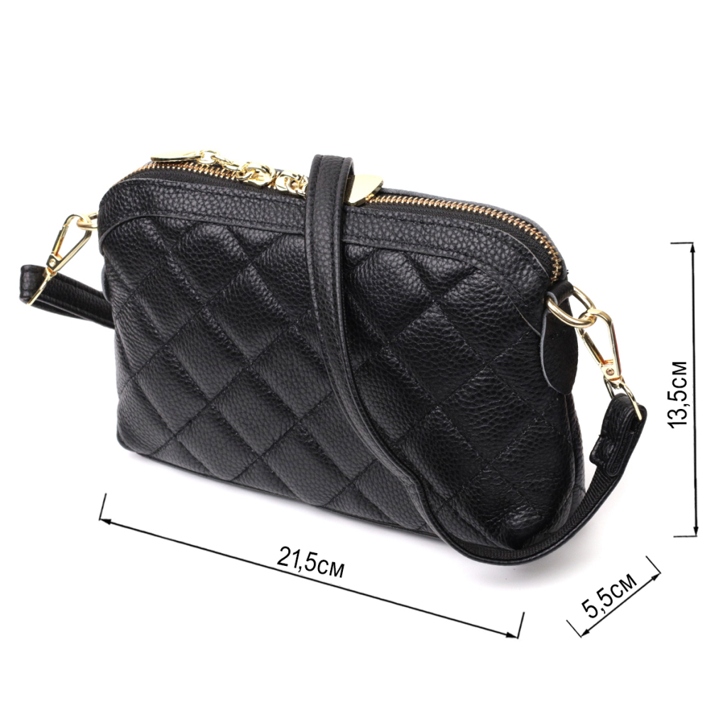 Сумка Vintage З натуральної шкіри Чорна (22315) - зображення 3