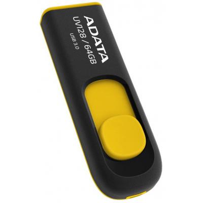USB флеш накопичувач ADATA 64GB UV128 Black-Yellow USB 3.0 (AUV128-64G-RBY) - зображення 2