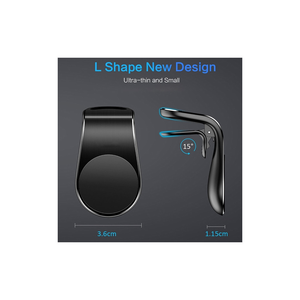 Універсальний автотримач XO на дефлектор C82 Flat Magnetic Black (XO-C82BK) - зображення 8