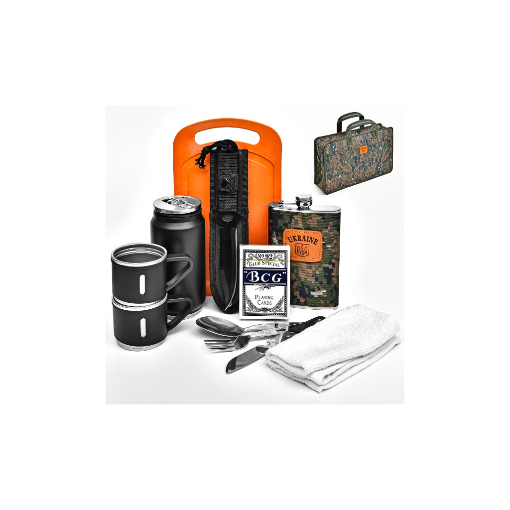 Набір для пікніка Stenson для мисливця/рибалки "Ukraine" 11пр/набір у камуфляжному кейсі (R31005) - зображення 2