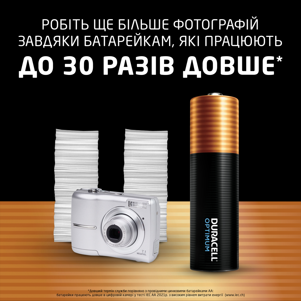Батарейка Duracell Optimum AA лужні 4 шт. в упаковці (5015595) - зображення 4