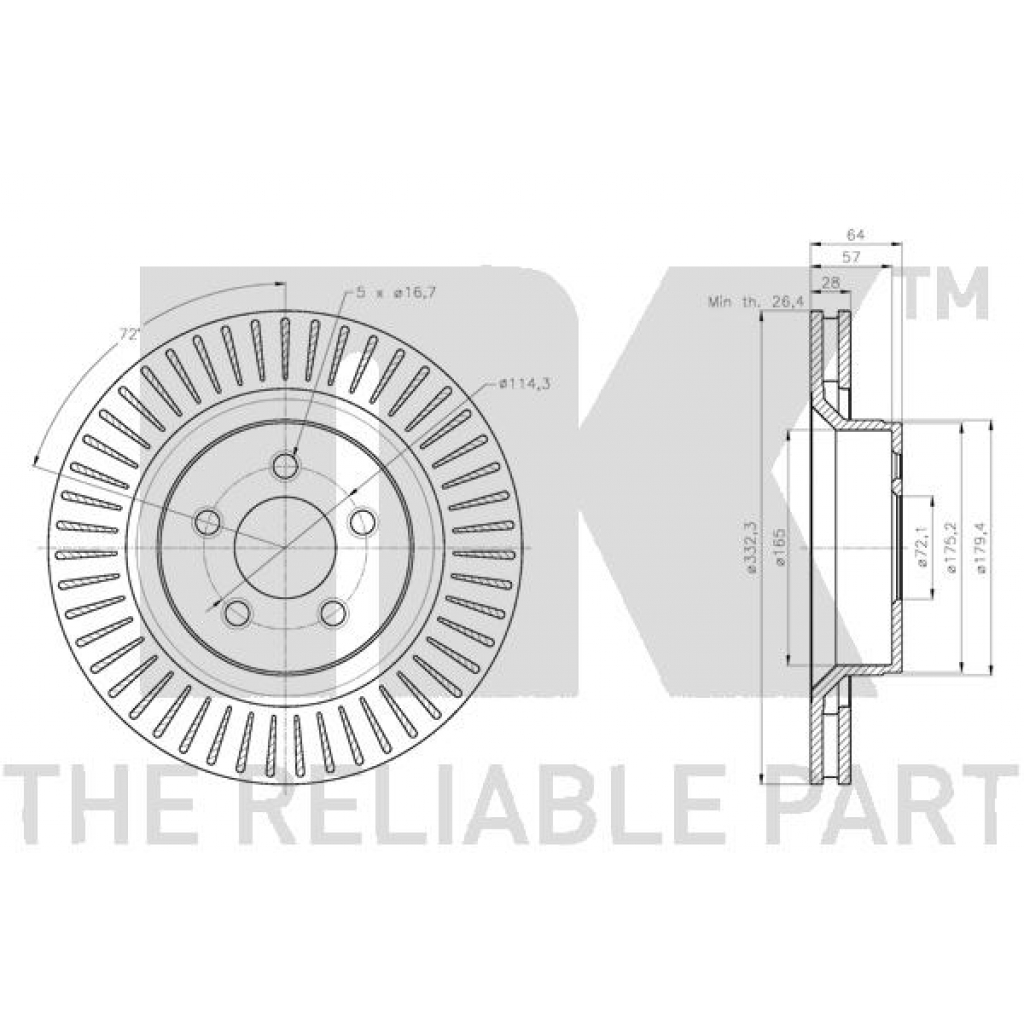 Гальмівний диск NK 209331 - зображення 3