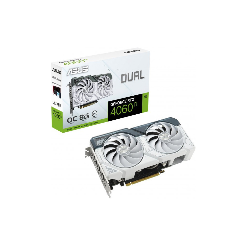 Відеокарта ASUS GeForce RTX4060Ti 8Gb DUAL OC WHITE (DUAL-RTX4060TI-O8G-WHITE) - зображення 2
