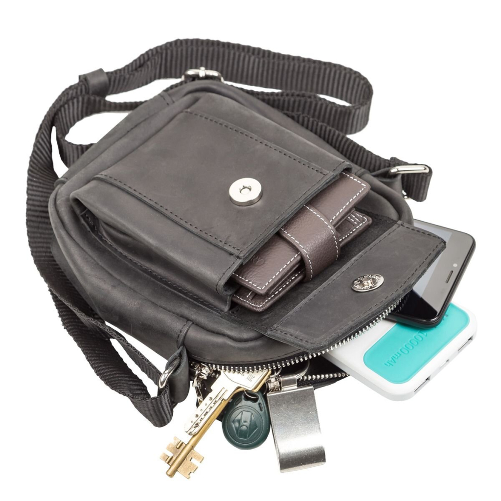 Сумка Shvigel З вінтажної шкіри Чорна (11076) - зображення 5