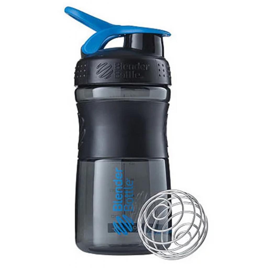 Шейкер спортивний BlenderBottle SportMixer 590ml Black/Cyan ORIGINAL (SM 20oz Black/Cyan) - зображення 1