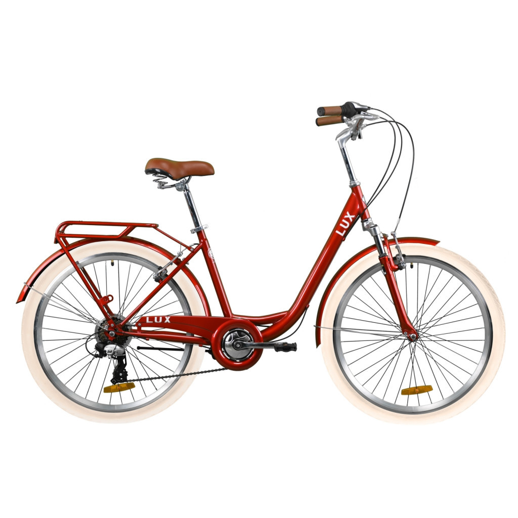 Велосипед Дорожник 26" LUX AM Vbr тріскачка рама-17" St 2020 рубіновий з багажником (OPS-D-26-091) - зображення 1
