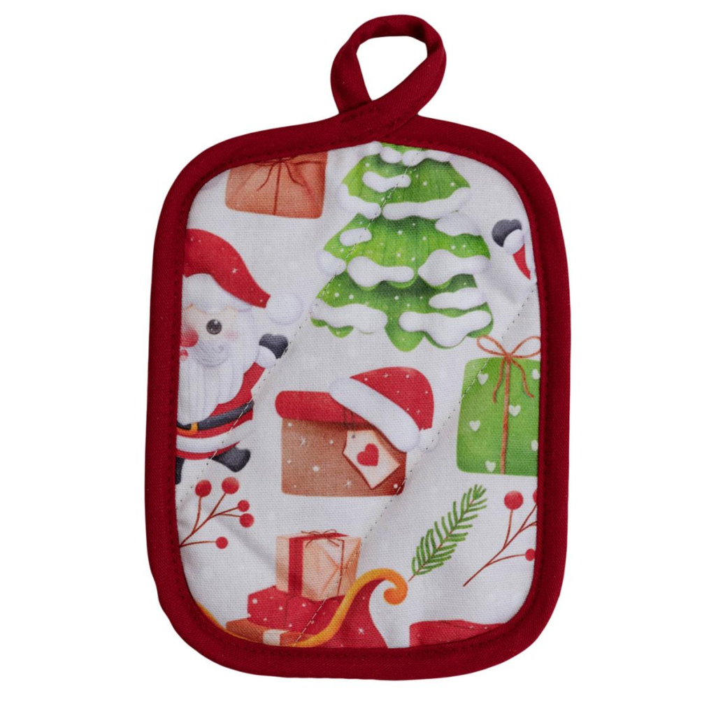 Кухонна прихватка Прованс набір рукавичка та прихватка Санта на білому (035793) - зображення 3