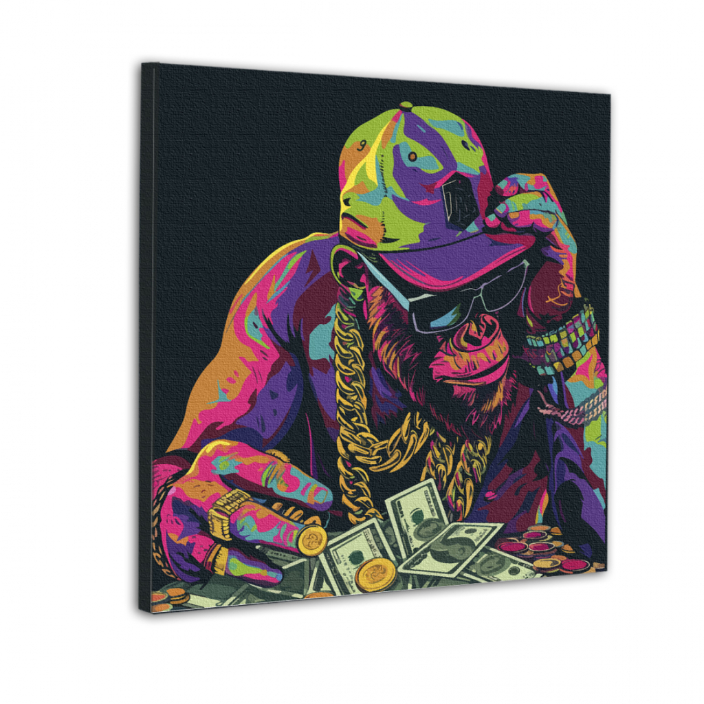 Картина по номерам Santi Гроші та стиль, 40*40см, неонові фарби (955052) - зображення 1