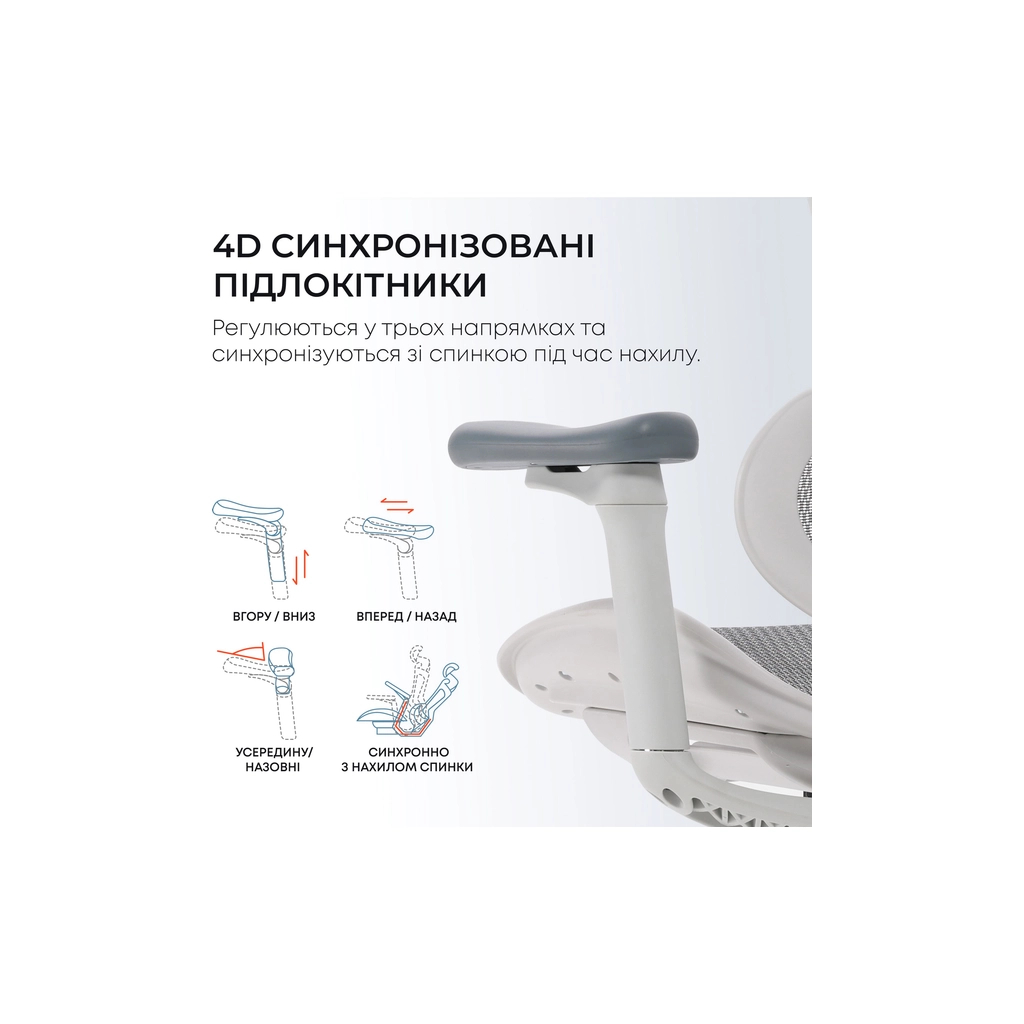 Офісне крісло Sihoo DORO C300L Mesh White (DORO-C300L-A3-102) - изображение 11