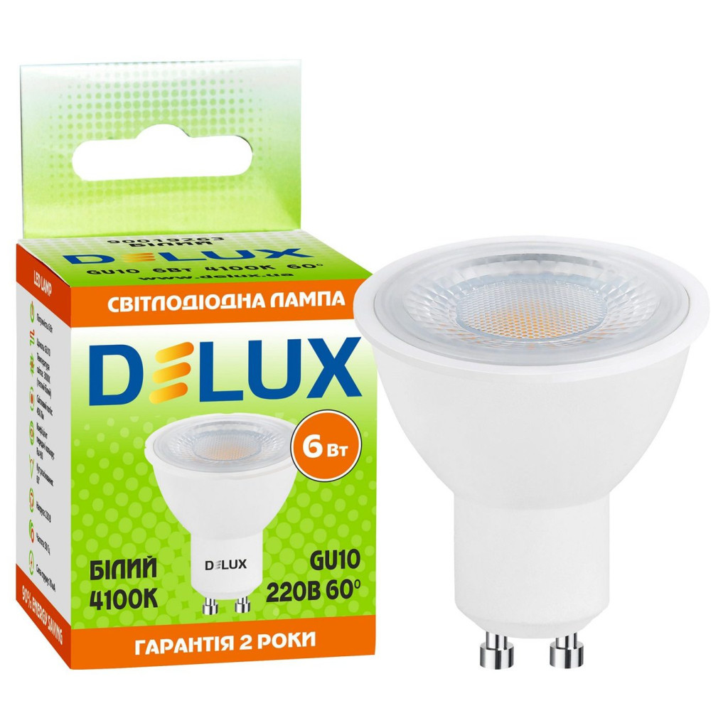 Лампочка Delux 6Вт 4100K 220В GU10 (90019263) - зображення 3