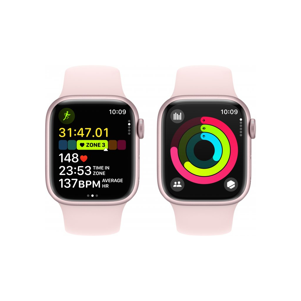 Смарт-годинник Apple Watch Series 9 GPS 41mm Pink Aluminium Case with Light Pink Sport Band - M/L (MR943QP/A) - зображення 8