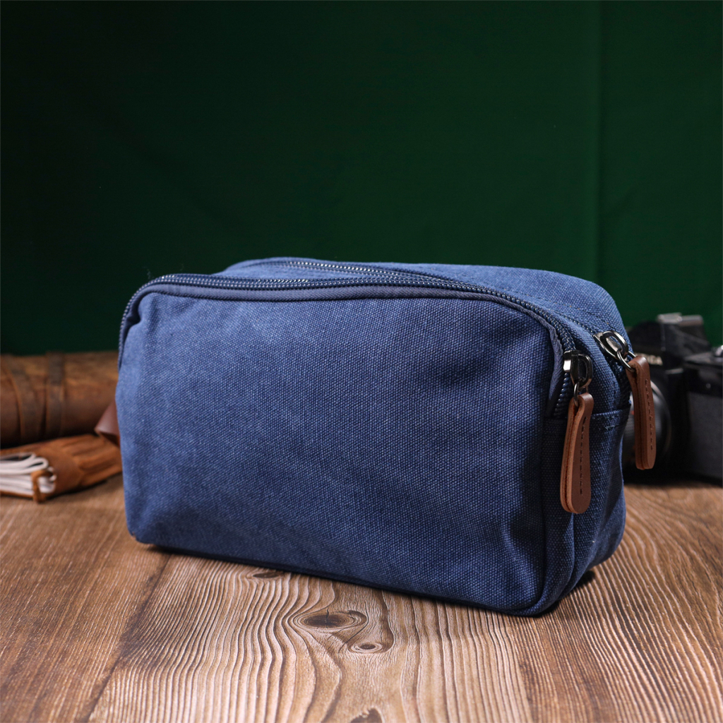 Сумка Vintage На два відділення з текстилю Синя (22234) - зображення 9