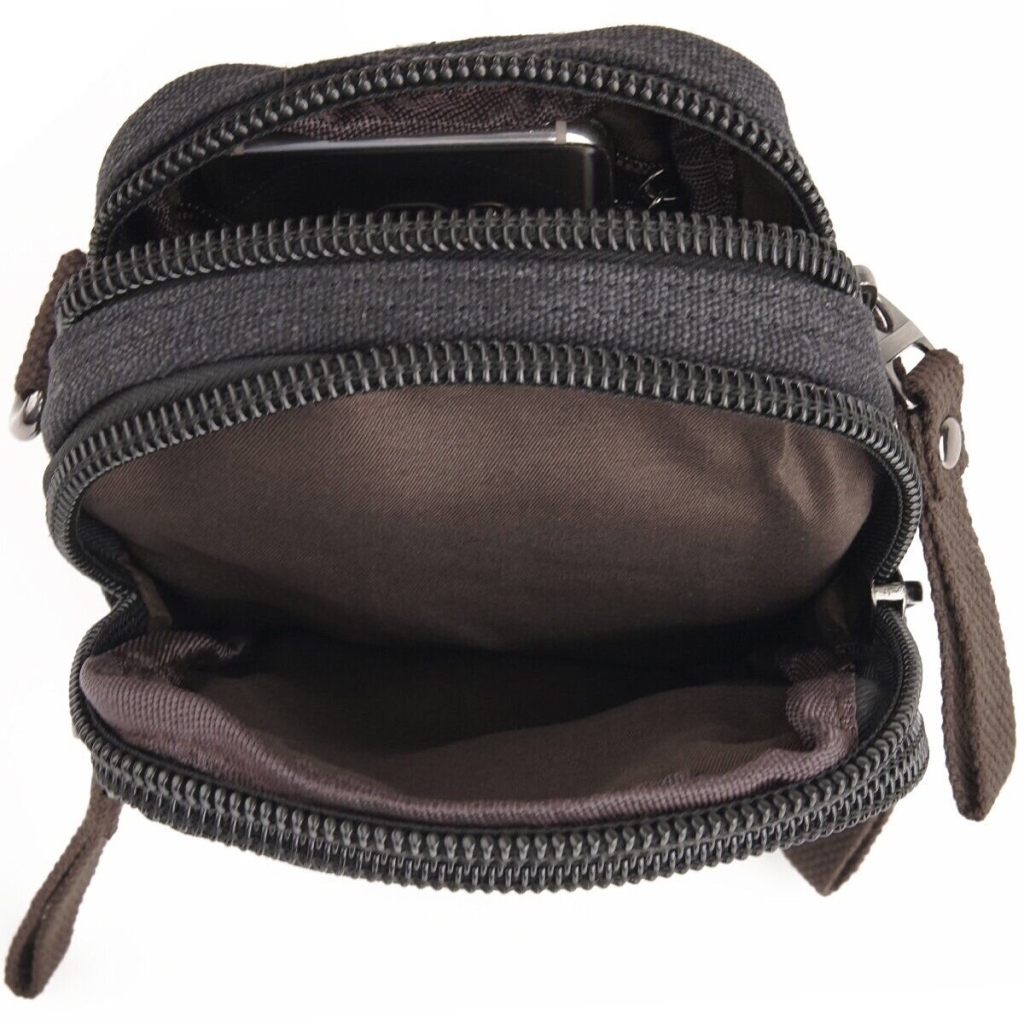 Сумка Vintage Текстильна на пояс Чорна (20082) - изображение 10