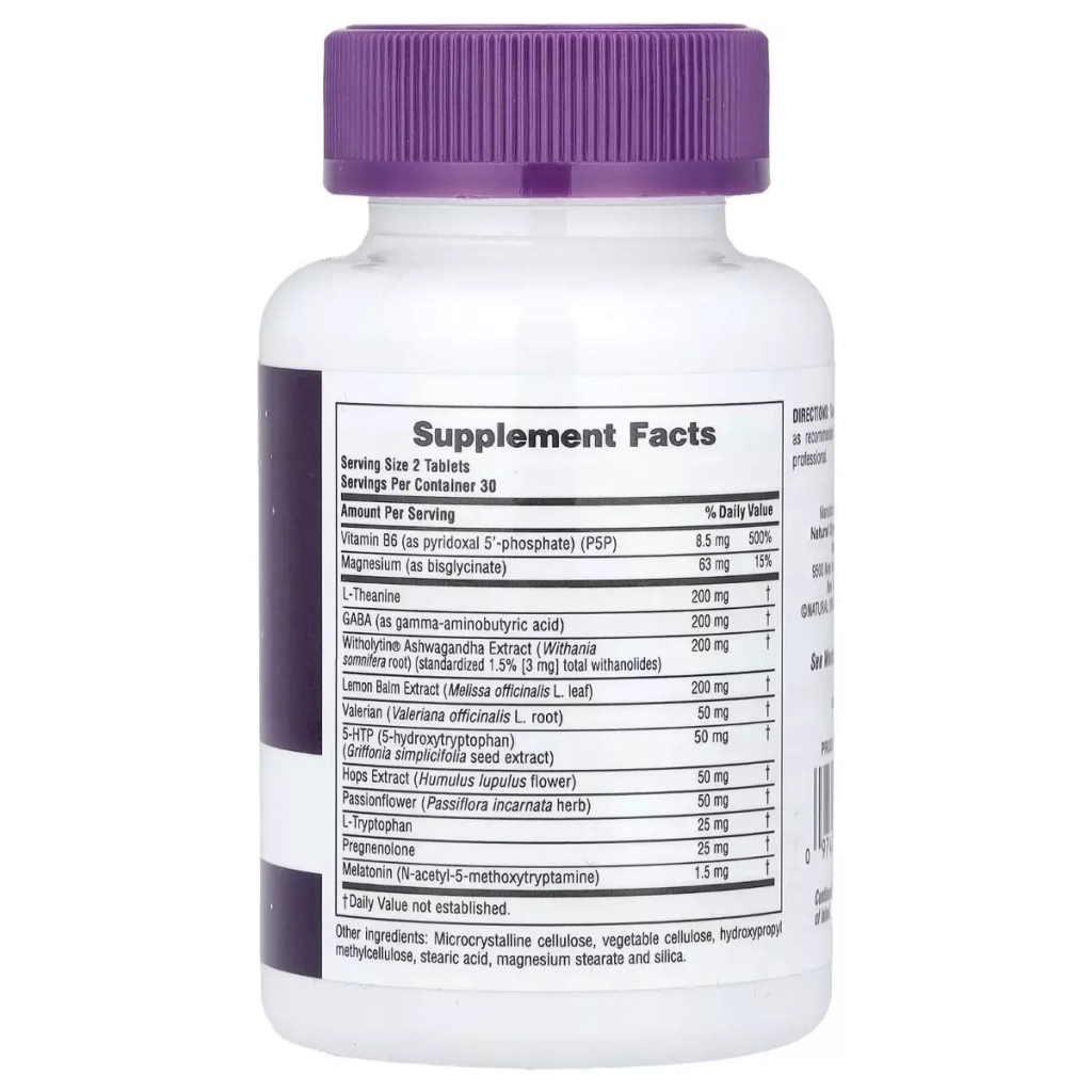 Вітамінно-мінеральний комплекс Natures Plus Трифазний комплекс для сну, Tri-Phase Sleep Complex, 60 таблеток (NAP-47595) - зображення 2