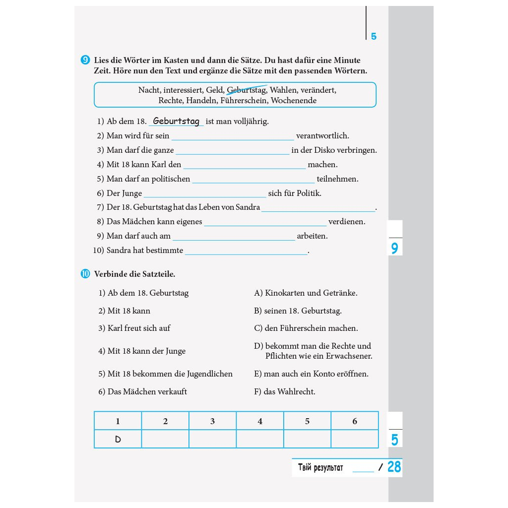 Робочий зошит Einfaches Hrverstehen. Німецька мова. 9 клас. З аудіювання - С.М. Корінь Ранок (9786170947017) - зображення 5