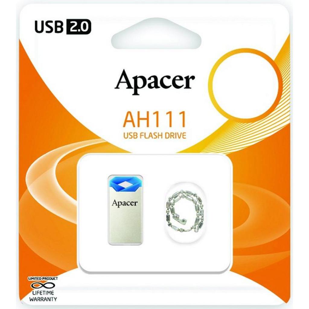 USB флеш накопичувач Apacer 64GB AH111 Blue USB 2.0 (AP64GAH111U-1) - зображення 6