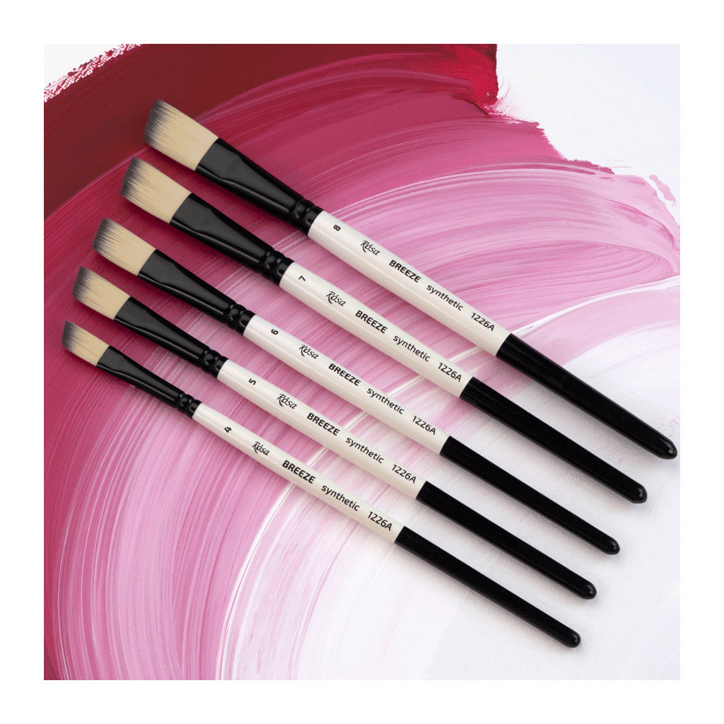 Пензлик для малювання Rosa Синтетика кутова, BREEZE 1226А, №0 (4823098535577) - изображение 3