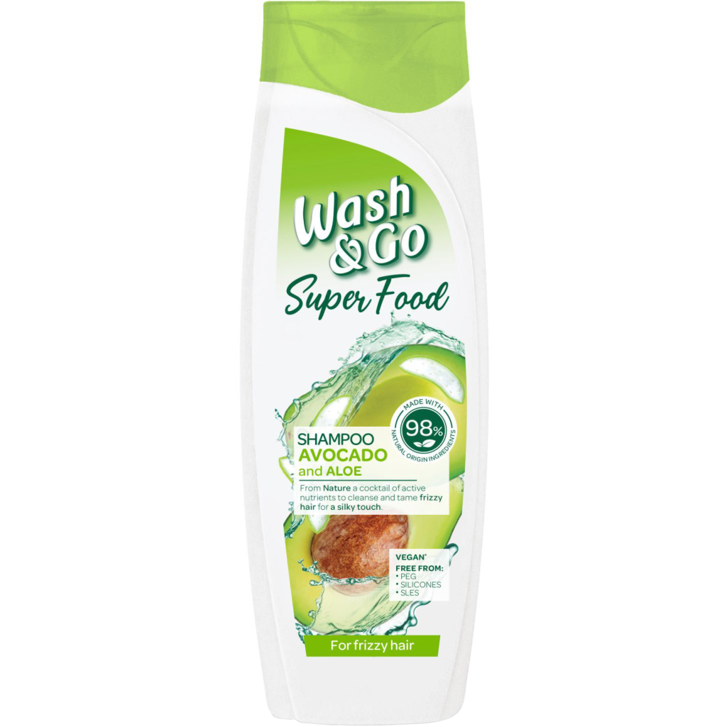 Шампунь Wash&Go Super Food з авокадо та алое вера 400 мл (8008970053080) - зображення 1