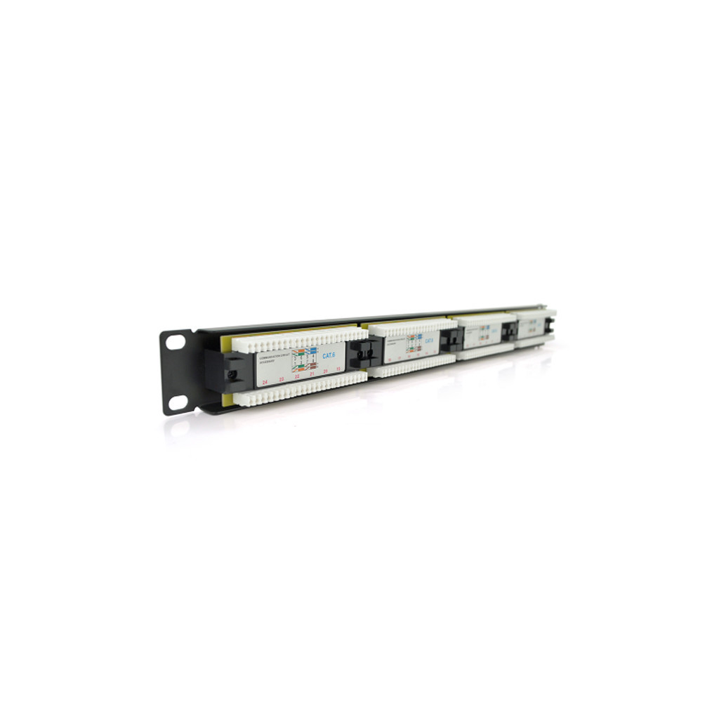 Патч-панель 19" 24хRJ-45 UTP 1U cat.6 Pipo (PP246191U) - изображение 2