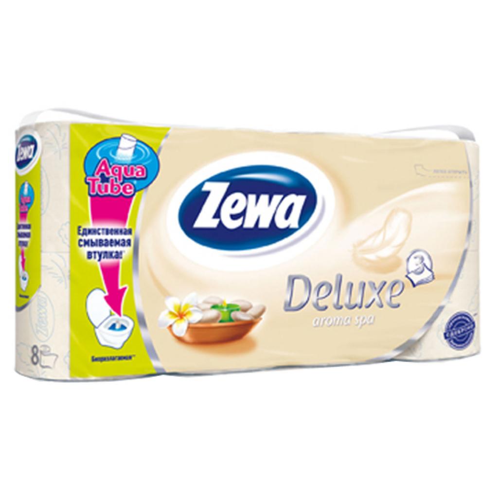 Туалетний папір Zewa Deluxe 3-шаровий Аромат СПА шампань 8 шт (7322540569483) - зображення 1