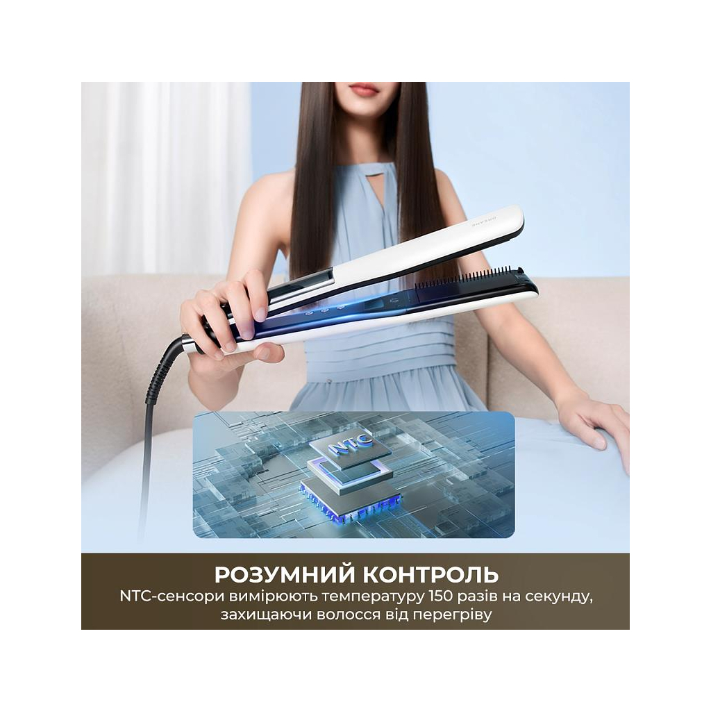 Вирівнювач для волосся Dreame AuraSteam Straight White AA01A (AA01A-WH) - зображення 8