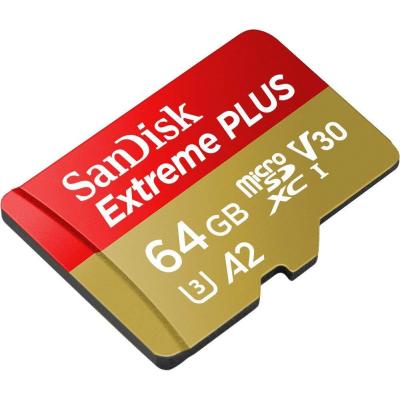 Карта пам'яті SanDisk 64GB microSDXC class 10 UHS-I U3 A2 Extreme Plus V30 (SDSQXBZ-064G-GN6MA) - зображення 3