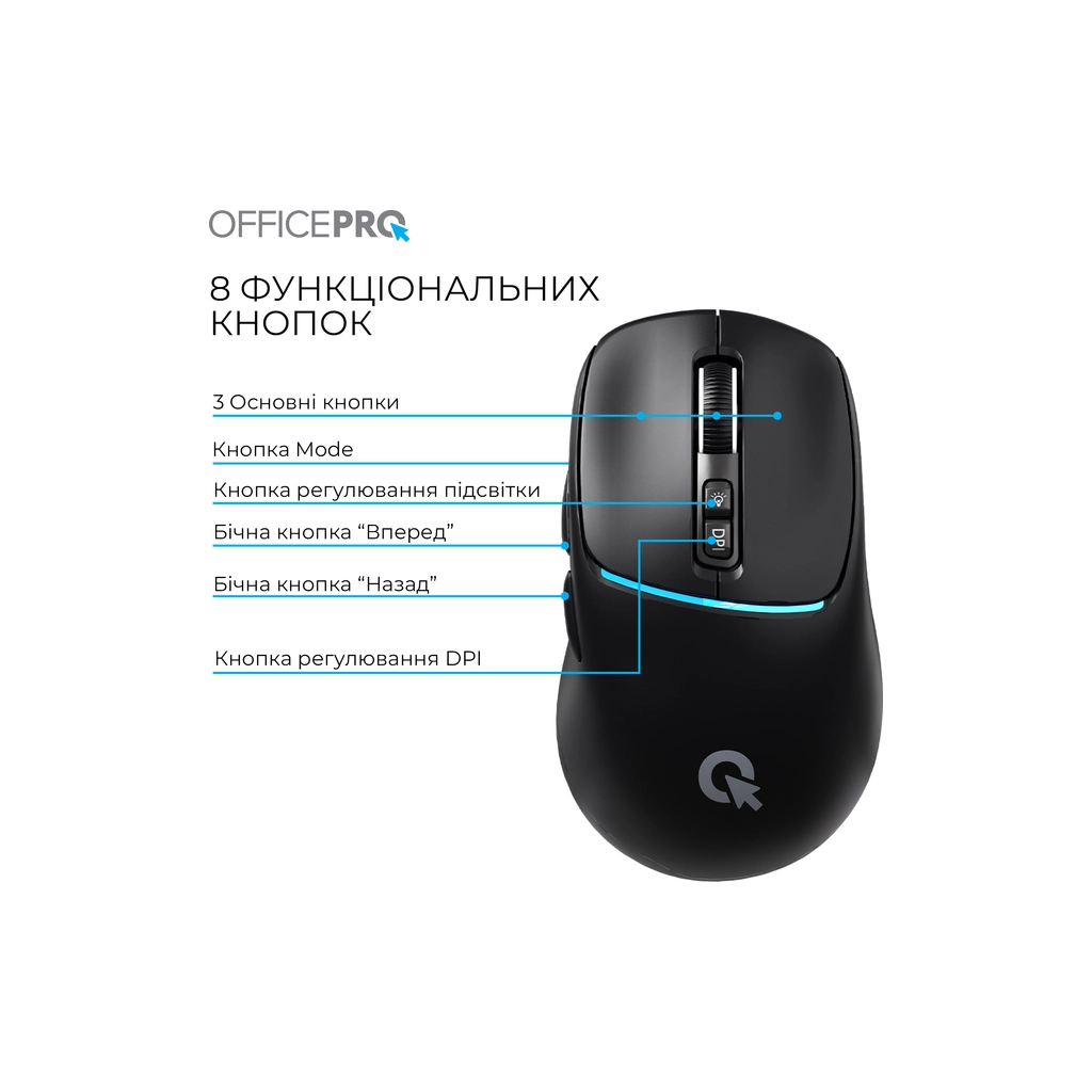 Мишка OfficePro M468B Wireless/Bluetooth Black (M468B) - зображення 5