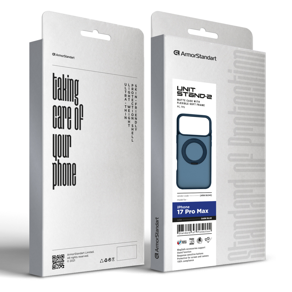 Чохол до мобільного телефона Armorstandart Unit Stand2 Apple iPhone 17 Pro Max Dark Blue (ARM86340) - зображення 3