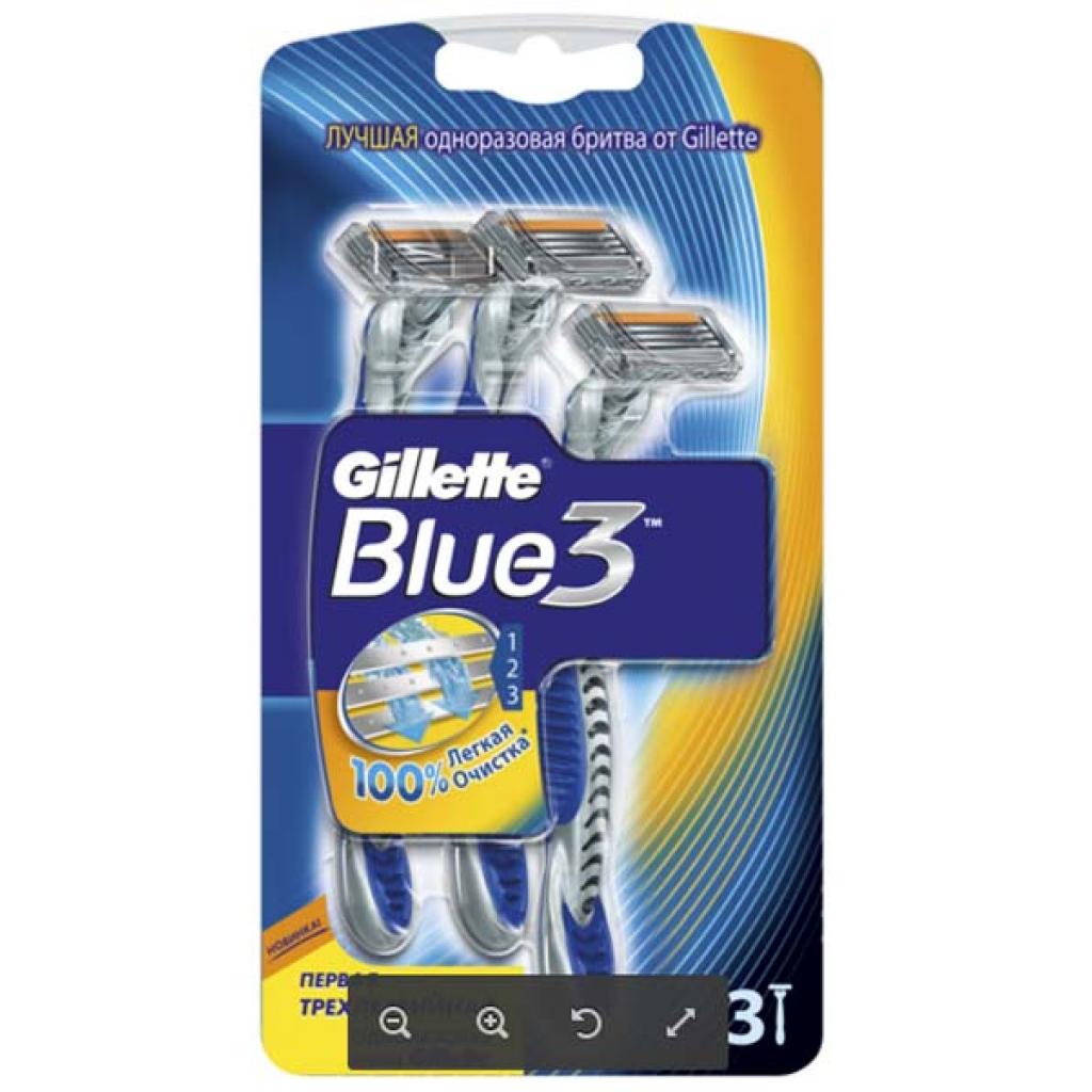 Бритва Gillette одноразові Blue 3 3 шт (7702018020324) - изображение 1