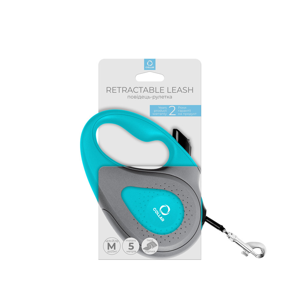 Повідець для собак Collar стрічка M до 25 кг 5 м блакитний (81252) - зображення 3
