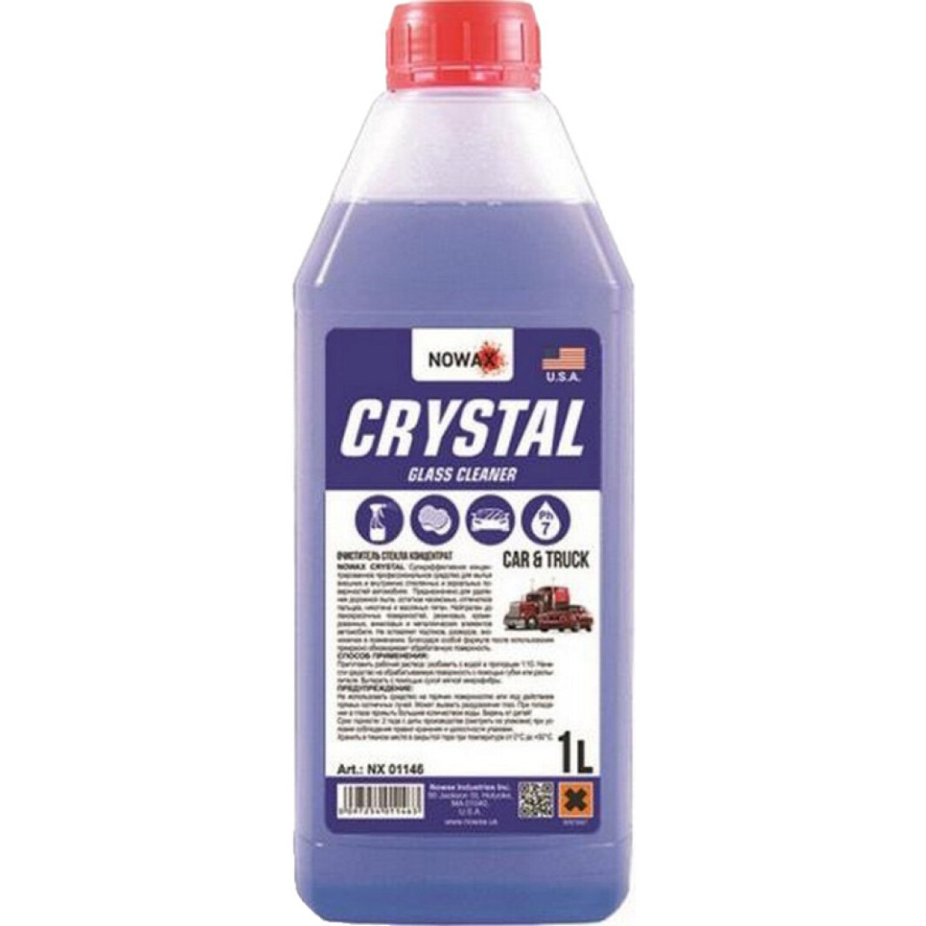 Автомобільний очисник NOWAX CRYSTAL GLASS CLEANER 1 л (NX01146) - изображение 1