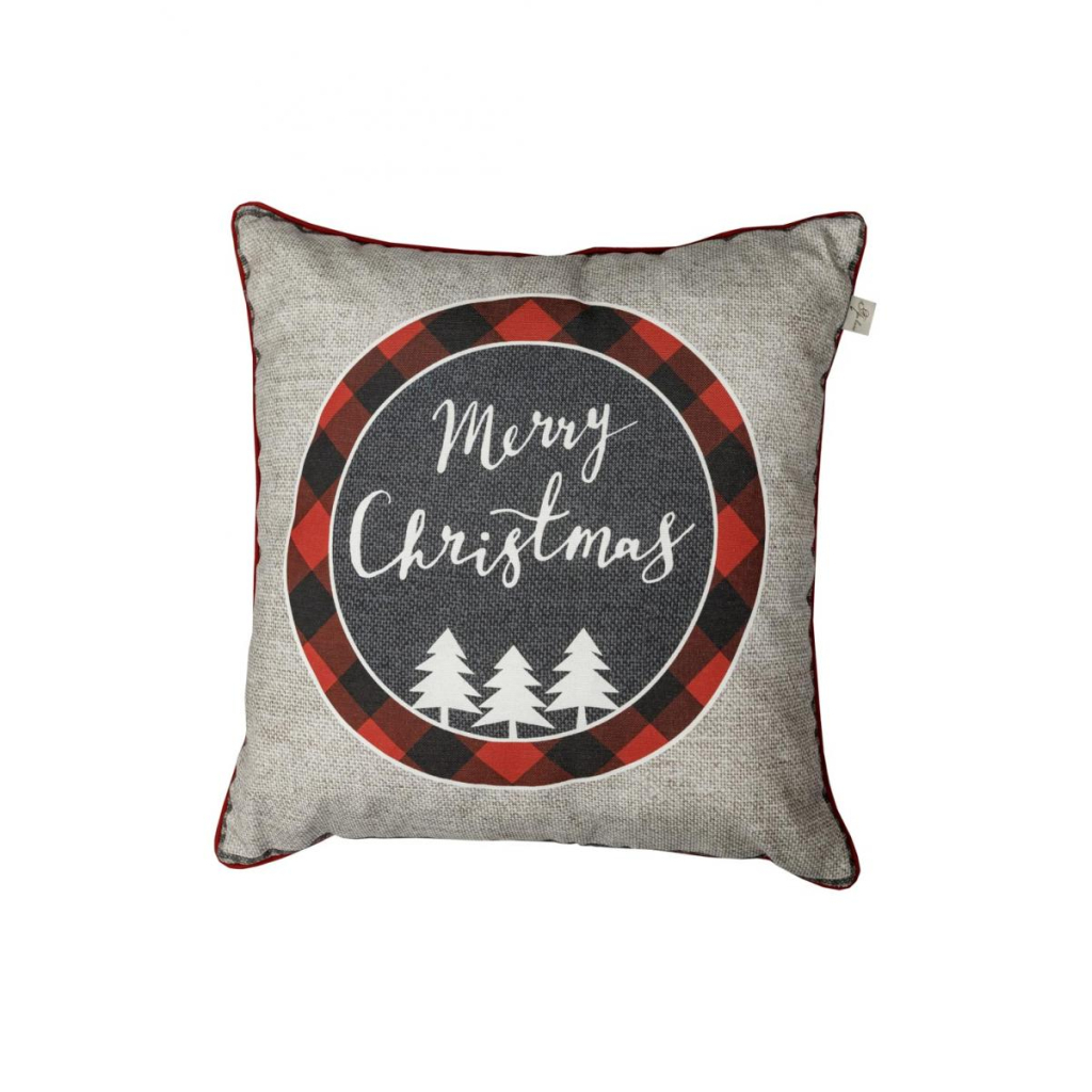 Наволочка Прованс декоративна Меry Cristmas сіра 45х45 (031692) - зображення 1