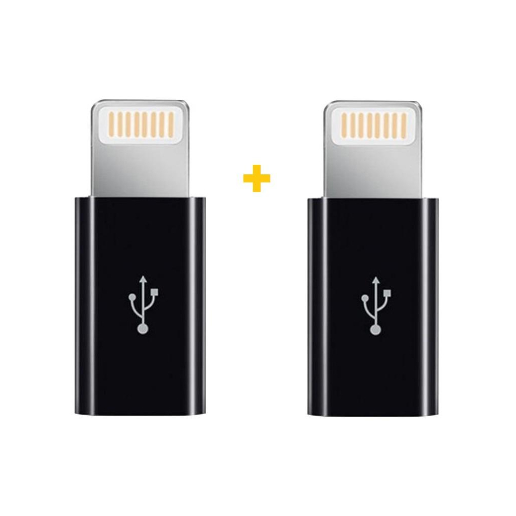 Перехідник MicroUSB to Lightning AC-030 2 pcs XoKo (XK-AC030-BK2) - зображення 1