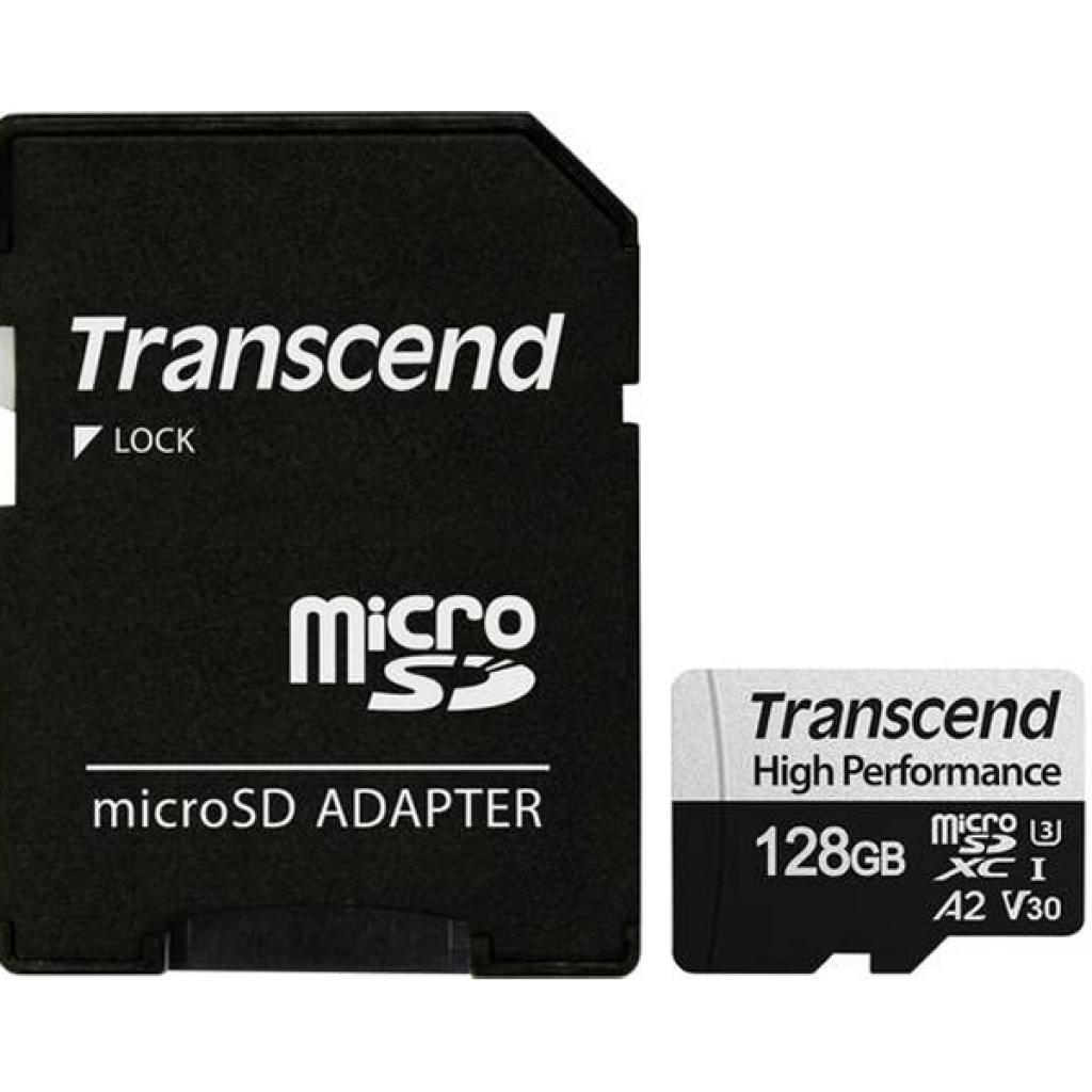 Карта пам'яті Transcend 128GB microSDXC class 10 UHS-I U3 A2 (TS128GUSD330S) - зображення 1